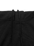 Plus Size Patchwork Hooded Midi Dress BMF-PW915