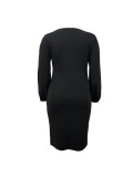 Plus Size Solid Color Midi Dress GAWE-6456
