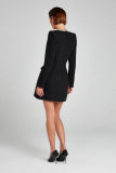 U-neck Long Sleeve Diamond-studded Mini Dress OD-8722