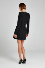 U-neck Long Sleeve Diamond-studded Mini Dress OD-8722