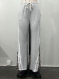 Leopard Print Patchwork Loose Sweatpant OD-8719