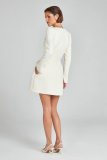 U-neck Long Sleeve Diamond-studded Mini Dress OD-8722