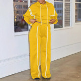 Plus Size Patchwork Hooded Sweatshirt Two-Piece Set NY-10932