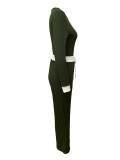 Ribbed Patchwork Long Sleeve Pants 2 Piece Set LSD-2280