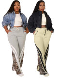 Leopard Print Patchwork Loose Sweatpant OD-8719