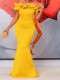 Plus Size One-line Neck Sexy Fishtail Long Dress GATE-552