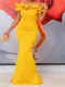 Plus Size One-line Neck Sexy Fishtail Long Dress GATE-552