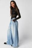 Fashion Washed Loose Wide Leg Jeans XCFF-6816