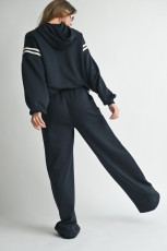 Plus Size Patchwork Hooded Sweatshirt Two-Piece Set NY-10932