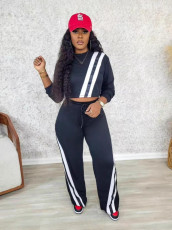 Fashion Patchwork Loose Sport Two Piece Pants Set OD-8723