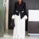 Plus Size Flare Sleeve Tops And Pleated Wide Leg Pants Suit GCZF-8609