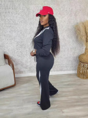 Fashion Patchwork Loose Sport Two Piece Pants Set OD-8723