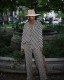Stripe Lapel Long Sleeve Shirts Pants 2 Piece Set MIL-082