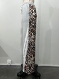 Leopard Print Patchwork Loose Sweatpant OD-8719