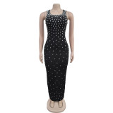 Hot Diamond U Neck Sleeveless Bodycon Dress BY-7117