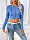 Long Sleeve Solid Color Short T Shirt GYSQ-CTDE1810
