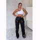Fashion Slim Straight PU Leather Pants QOUY-6053