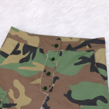 Casual Camouflage Printed Split Skirt SH-390451