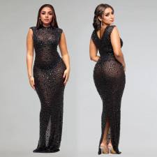 Hot Drill Sleeveless Slim Maxi Dress GFYX-7113