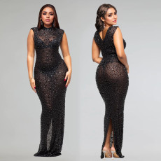 Hot Drill Sleeveless Slim Maxi Dress GFYX-7113