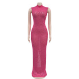 Hot Drill Sleeveless Slim Maxi Dress GFYX-7113