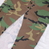 Casual Camouflage Printed Split Skirt SH-390451