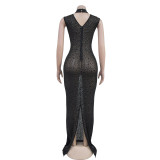 Hot Drill Sleeveless Slim Maxi Dress GFYX-7113