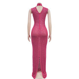 Hot Drill Sleeveless Slim Maxi Dress GFYX-7113