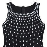 Hot Diamond U Neck Sleeveless Bodycon Dress BY-7117