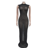 Hot Drill Sleeveless Slim Maxi Dress GFYX-7113