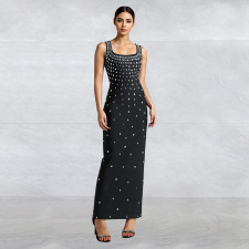 Hot Diamond U Neck Sleeveless Bodycon Dress BY-7117