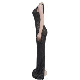 Hot Drill Sleeveless Slim Maxi Dress GFYX-7113