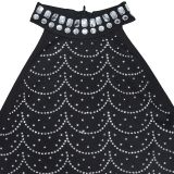 Off Shoulder Hot Drill Slim Maxi Dress BY-7140