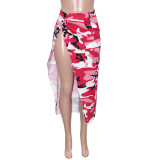 Casual Camouflage Printed Split Skirt SH-390451
