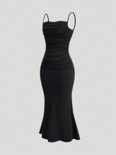 Solid Color Sleeveless Sling Maxi Dress GYSQ-CDEA0320