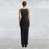 Hot Diamond U Neck Sleeveless Bodycon Dress BY-7117
