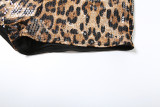Leopard Print Sequin Mini Short DLSF-K24P56756