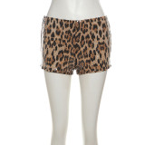 Leopard Print Sequin Mini Short DLSF-K24P56756