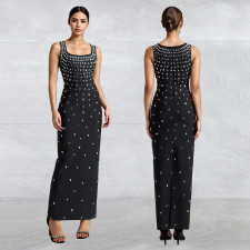 Hot Diamond U Neck Sleeveless Bodycon Dress BY-7117