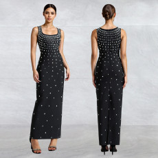 Hot Diamond U Neck Sleeveless Bodycon Dress BY-7117
