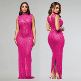 Hot Drill Sleeveless Slim Maxi Dress GFYX-7113