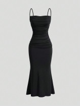 Solid Color Sleeveless Sling Maxi Dress GYSQ-CDEA0320