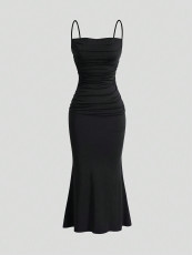 Solid Color Sleeveless Sling Maxi Dress GYSQ-CDEA0320