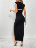 Fashion Sleeveless Square Neck Long Dress GYSQ-ZDDK0750