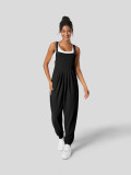 Solid Color Loose Back Pants Jumpsuit GYSQ-KJEC1430