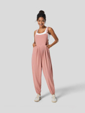 Solid Color Loose Back Pants Jumpsuit GYSQ-KJEC1430