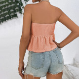 Sexy Tube Tops Tie Up Ruffles Top GYSQ-QVCE2820