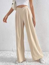 Solid Color Pleated Loose Wide Leg Pants GYSQ-ZPDH0430