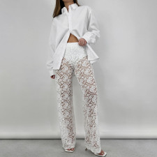 Lace See Through Patchwork Pants GPBY-15116