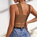 Hollow Out Knit Wrap Top GYSQ-CVCB2650